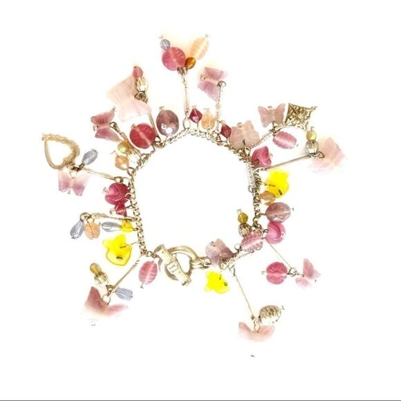 Glass butterfly bead.bracelet charms toggle clasp - Picture 1 of 8
